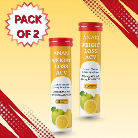Weight Loss Effervescent Tablet - 300mcg L-Carnitine || 700 mcg Acv- Lemon Flavour
