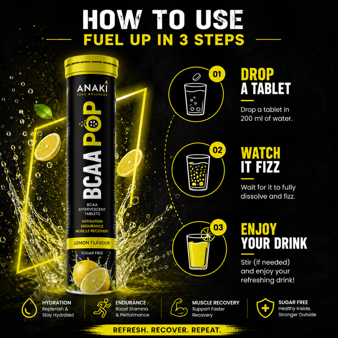 BCAA POP Effervescent Tablets for Muscle Growth, Repair and Recovery