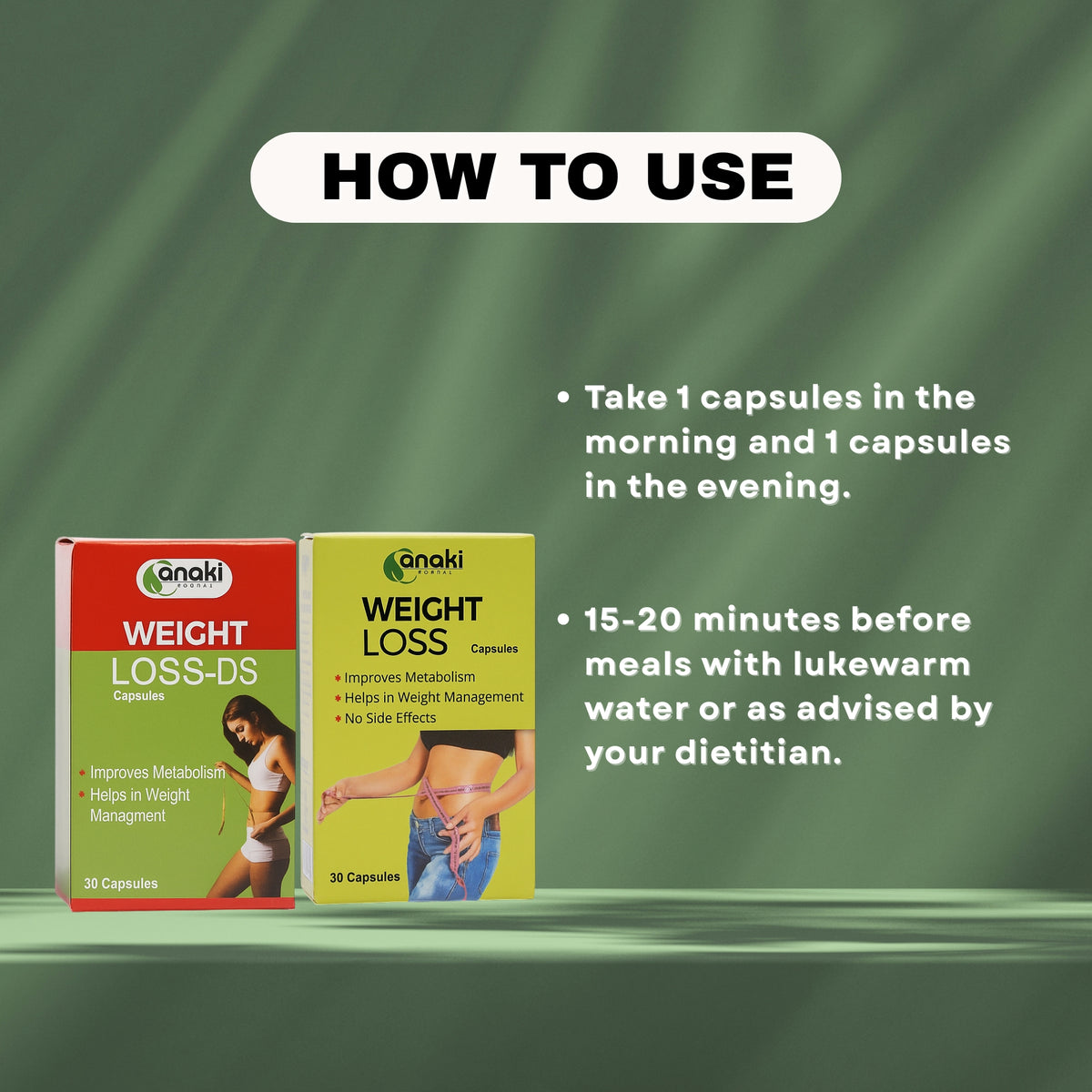 Weight Loss Capsule Complete Package - AM || PM -Pack Of 4 Bottles