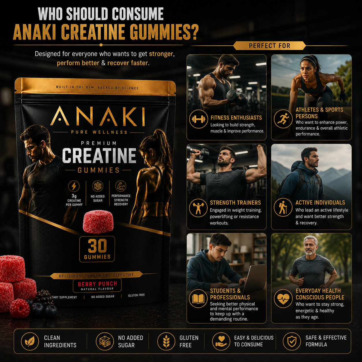 Anaki Creatine Gugar-Free Gummies
