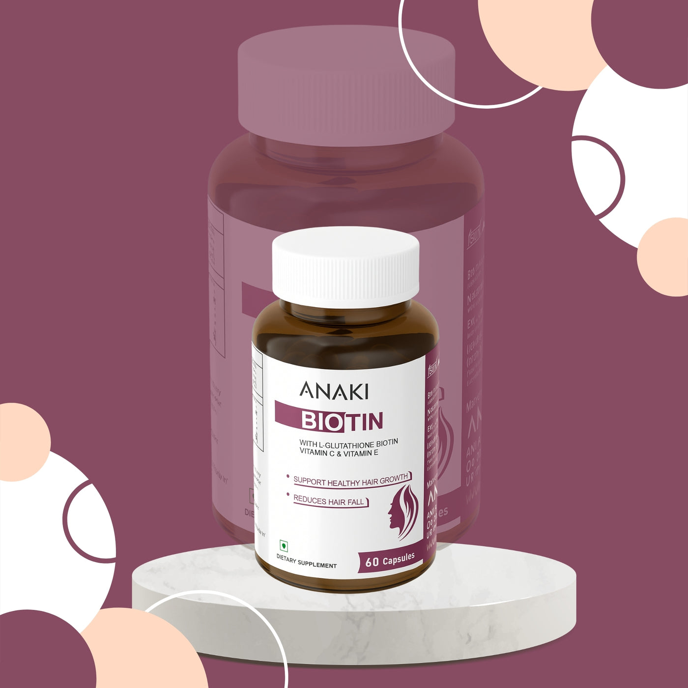 Biotin Capsules for Hair,Nails and Skin - With L-Glutathione, Boitin , Anaki Herbal Biotin Capsules for Hair,Nails and Skin - With L-Glutathione, Boitin , Anaki Herbal