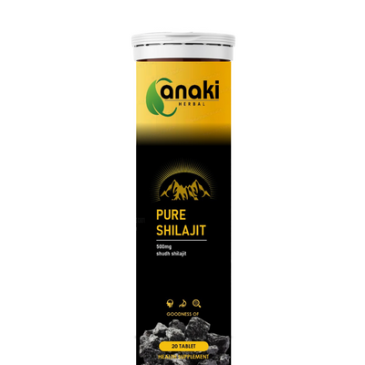 Anaki Original Himalayan Shilajit Effervescent Tablets 20 Tab |Pure Original Shilajit (500 mg) For Stamina & Performance Helps Boost Strength | For Muscle Recovery & Endurance