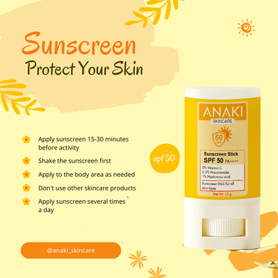 Anaki Sunscreen  Stick For Normal Skin Type Stick Spf 50, Pa++++ With Vitamin C, Niacinamide, Vitamin E | Water Resistant, Lightweight, No White Cast | Men & Women | - 15 Gm