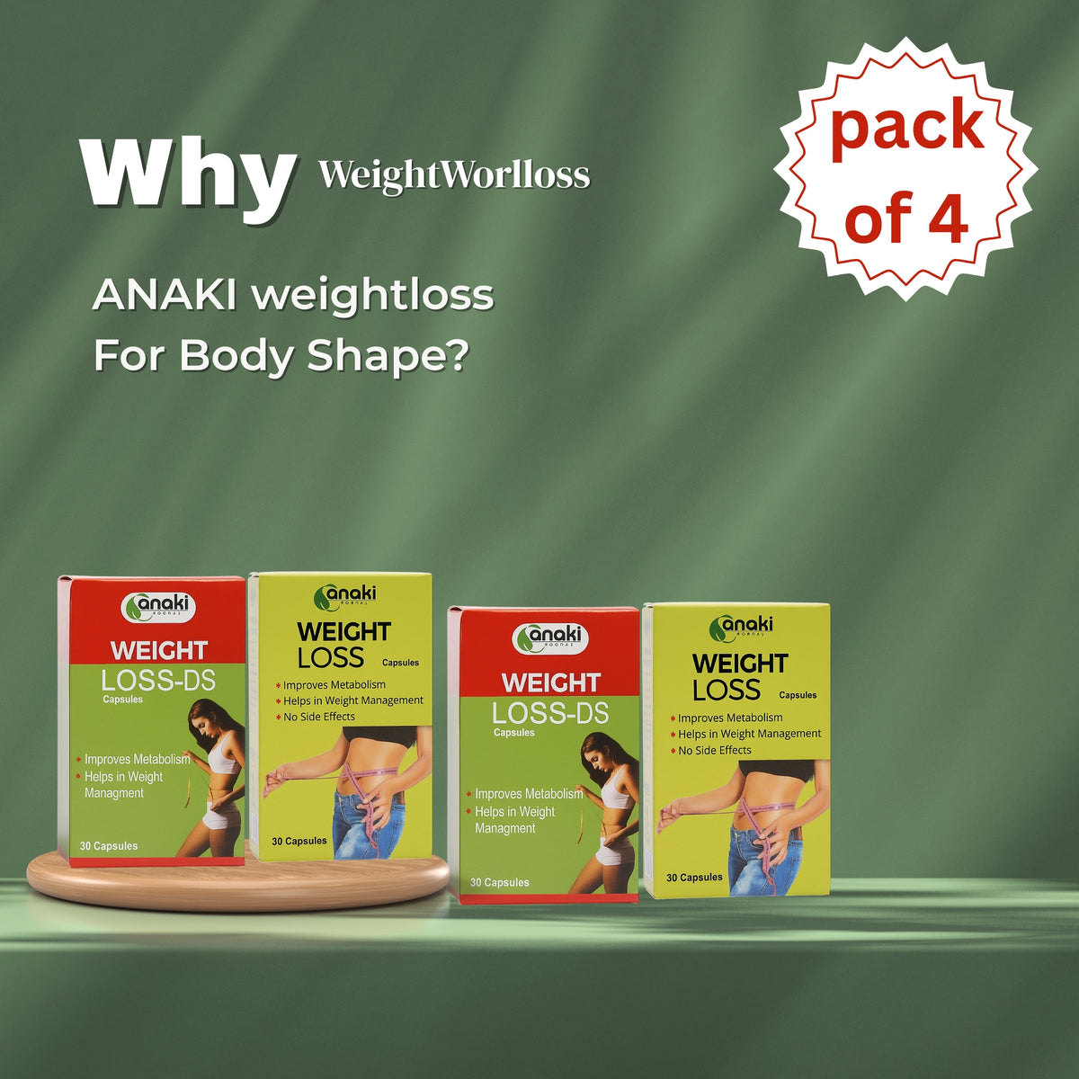Weight Loss Capsule Complete Package  - AM  ||  PM -Pack Of 4 Bottles