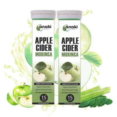 Anaki Acv Moringa Effervescent Tablet | Control Cravings  I No Maltodextrin & No Added Sugar I - Green Apple