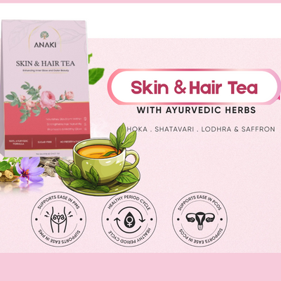 Anaki Skin & Hair Health Tea | Herbal Green Tea Blend with Orange Peel, Rose Petals, Ashwagandha, Turmeric, 10+ Herbs | Supports Glowing Skin, Healthy Hair & Enhanced Hydration