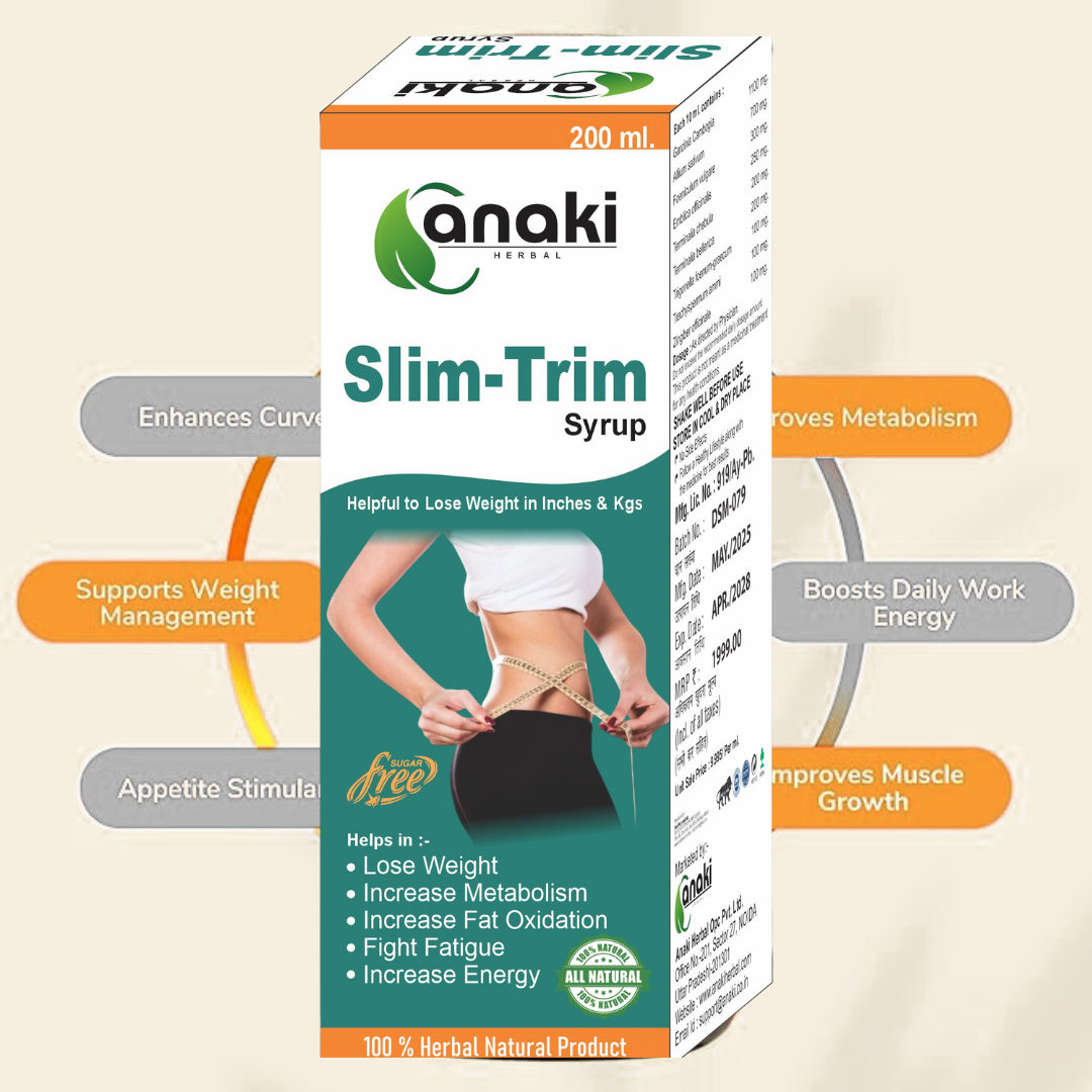 Anaki Slim-Trim Weight Loss Syrup - 200ml - Enhance Curves & Body Shape - Boost Appetite, Digestive Metabolism & Energy Tonic - Mixfruit Flavor
