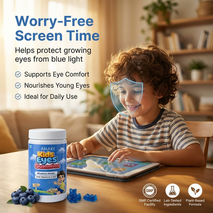 Anaki Kids Eyes Gummies for Vision Support | Lutein, Vitamin A & Zinc | Eye Health Supplement for Kids | Tasty Chewable Gummies | 30 Count-2+