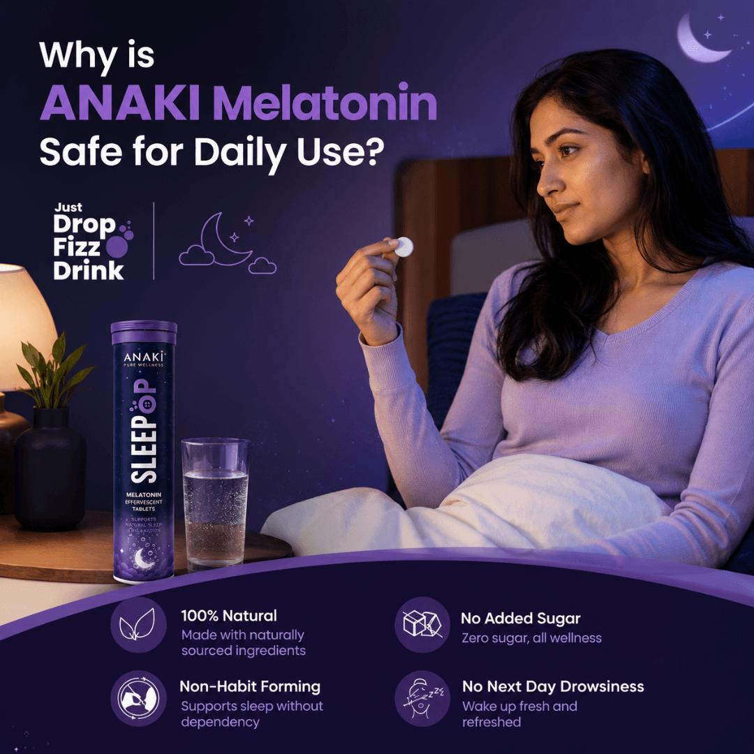 Anaki SleepPop Melatonin Effervescent with No Added Sugar for Better Sleep