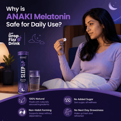 Anaki SleepPop Melatonin Effervescent with No Added Sugar for Better Sleep