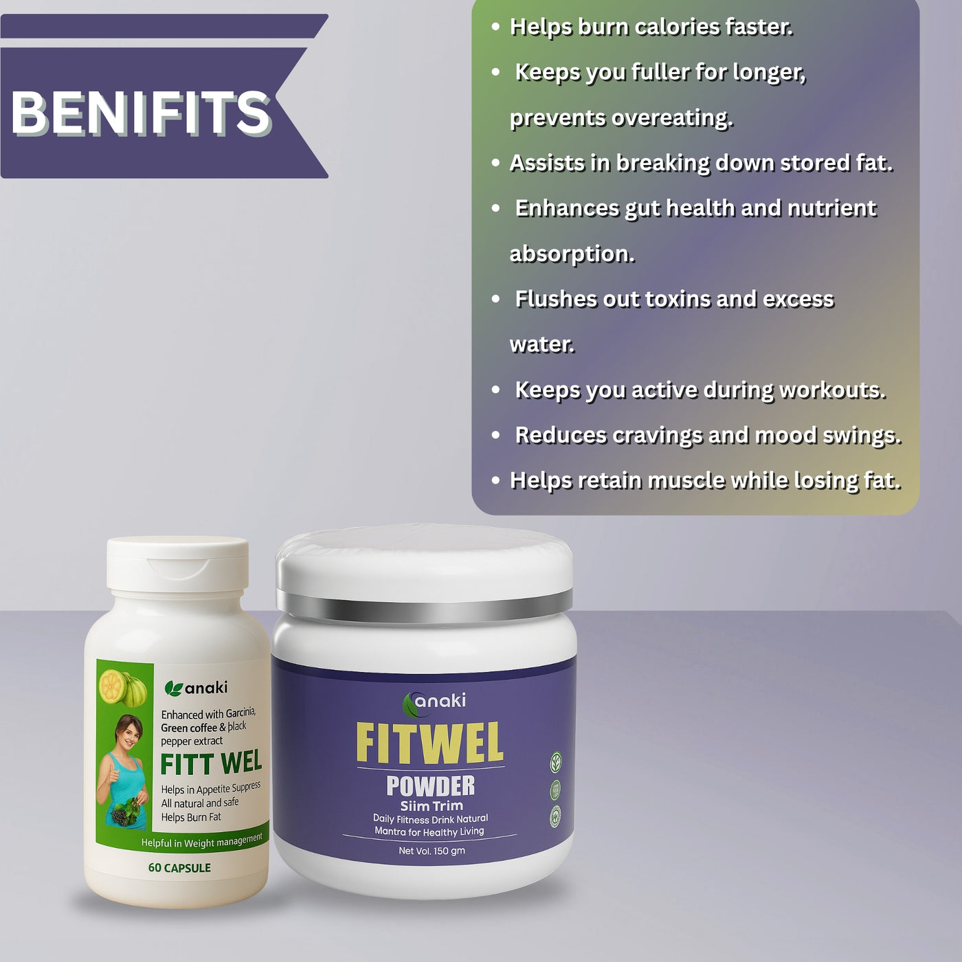 WEIGHT LOSS FITWEL HIGHER COMPOSITION-  CAPSULE & POWDER COMBO