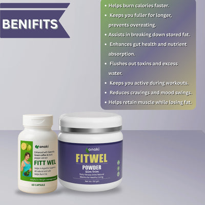 WEIGHT LOSS FITWEL HIGHER COMPOSITION-  CAPSULE & POWDER COMBO