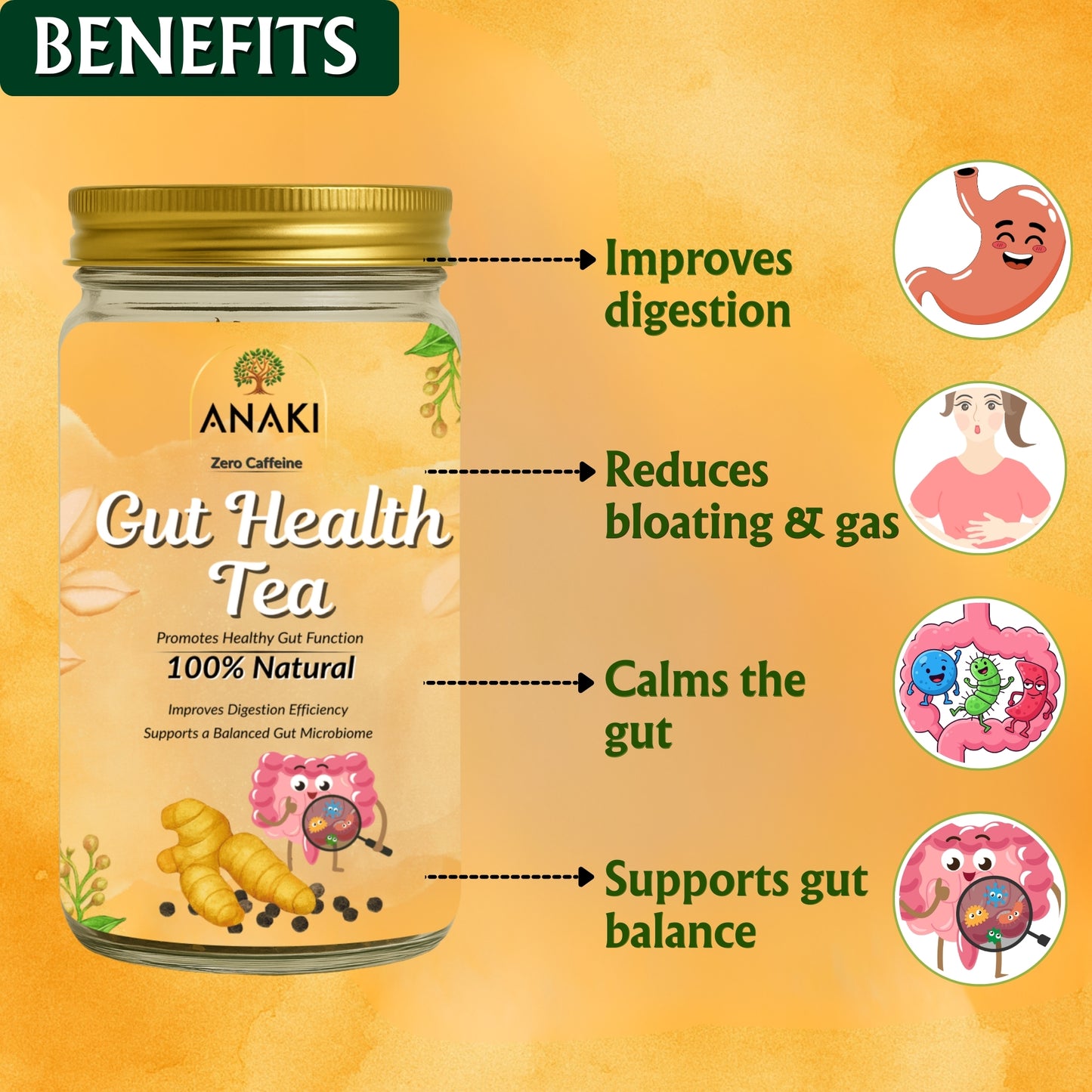 Anaki Gut Health Herbal Tea - 20 Sachets