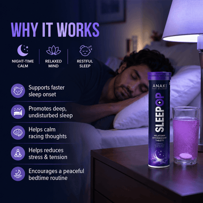 Anaki SleepPop Melatonin Effervescent with No Added Sugar for Better Sleep