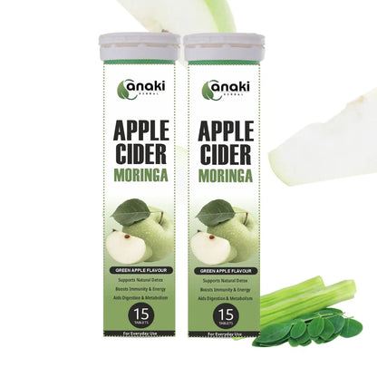 Anaki Acv Moringa Effervescent Tablet | Control Cravings  I No Maltodextrin & No Added Sugar I - Green Apple