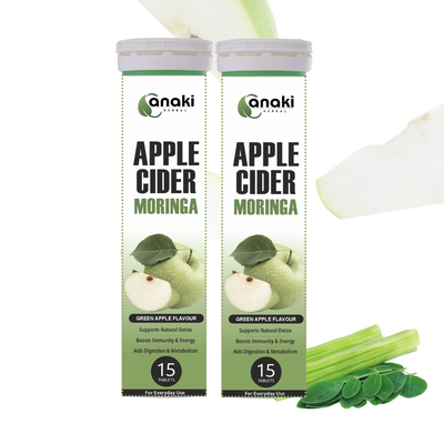 Anaki Acv Moringa Effervescent Tablet | Control Cravings  I No Maltodextrin & No Added Sugar I - Green Apple