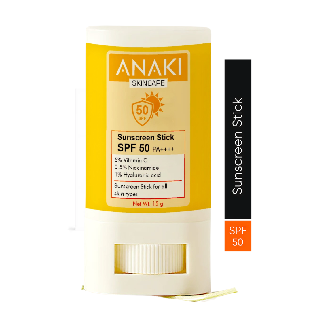 Anaki Sunscreen  Stick For Normal Skin Type Stick Spf 50, Pa++++ With Vitamin C, Niacinamide, Vitamin E | Water Resistant, Lightweight, No White Cast | Men & Women | - 15 Gm