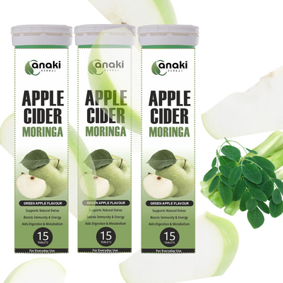 Anaki Acv Moringa Effervescent Tablet | Control Cravings  I No Maltodextrin & No Added Sugar I - Green Apple