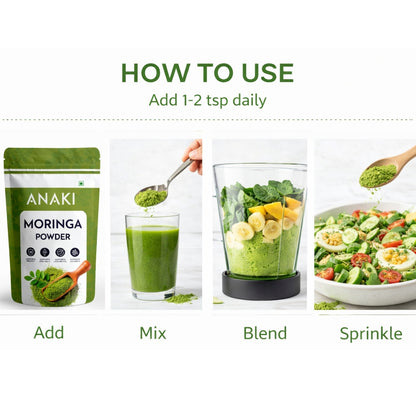 Anaki Moringa Powder Superfood | From Pure Drumstick Leaves | Gives Natural Energy & Nutrients