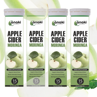 Anaki Acv Moringa Effervescent Tablet | Control Cravings  I No Maltodextrin & No Added Sugar I - Green Apple