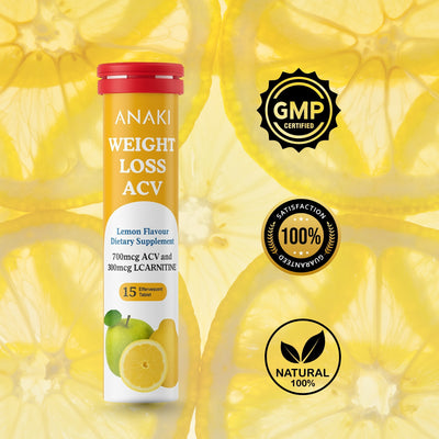 Weight Loss Effervescent Tablet - 300mcg L-Carnitine || 700 mcg Acv- Lemon Flavour