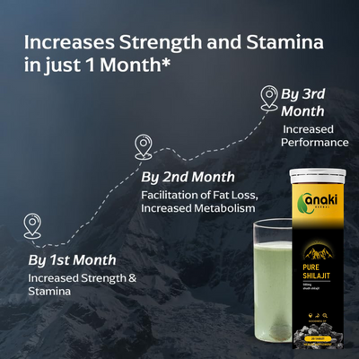 Anaki Original Himalayan Shilajit Effervescent Tablets 20 Tab |Pure Original Shilajit (500 mg) For Stamina & Performance Helps Boost Strength | For Muscle Recovery & Endurance