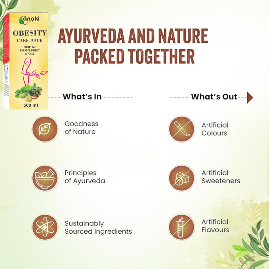 Anaki Weight Loss Obesity Care Juice - | 100% Natural & Ayurvedic | No Artificial Colours, Sugars & Flavours | Healthy Weight Management |Helps Boost Metabolism