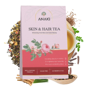 Anaki Skin & Hair Health Tea | Herbal Green Tea Blend with Orange Peel, Rose Petals, Ashwagandha, Turmeric, 10+ Herbs | Supports Glowing Skin, Healthy Hair & Enhanced Hydration
