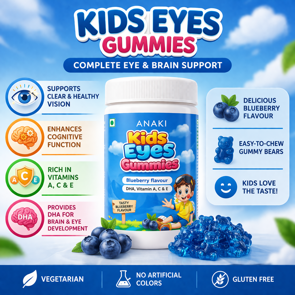 Anaki Kids Eyes Gummies for Vision Support | Lutein, Vitamin A & Zinc | Eye Health Supplement for Kids | Tasty Chewable Gummies | 30 Count-2+