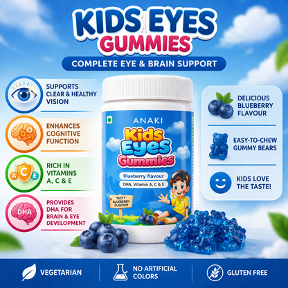 Anaki Kids Eyes Gummies for Vision Support | Lutein, Vitamin A & Zinc | Eye Health Supplement for Kids | Tasty Chewable Gummies | 30 Count-2+