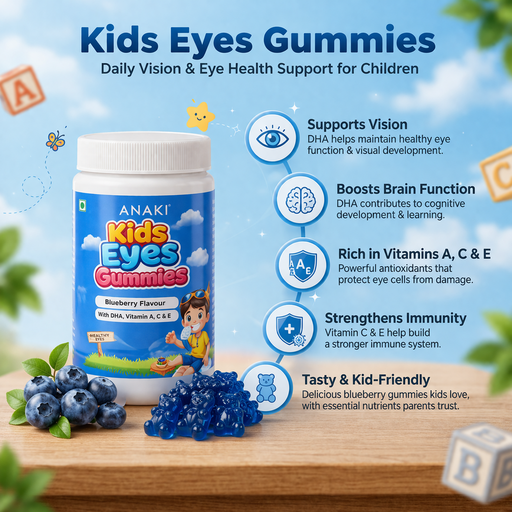 Anaki Kids Eyes Gummies for Vision Support | Lutein, Vitamin A & Zinc | Eye Health Supplement for Kids | Tasty Chewable Gummies | 30 Count-2+