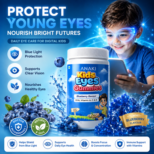 Anaki Kids Eyes Gummies for Vision Support | Lutein, Vitamin A & Zinc | Eye Health Supplement for Kids | Tasty Chewable Gummies | 30 Count-2+