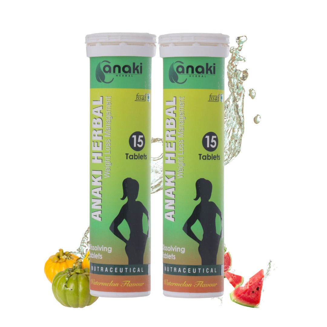 Anaki Weight Loss Effervescent Tablet with Garcinia Cambogi | Green Coffee Bean | Black Pepper Ext - Watermelon Flavour
