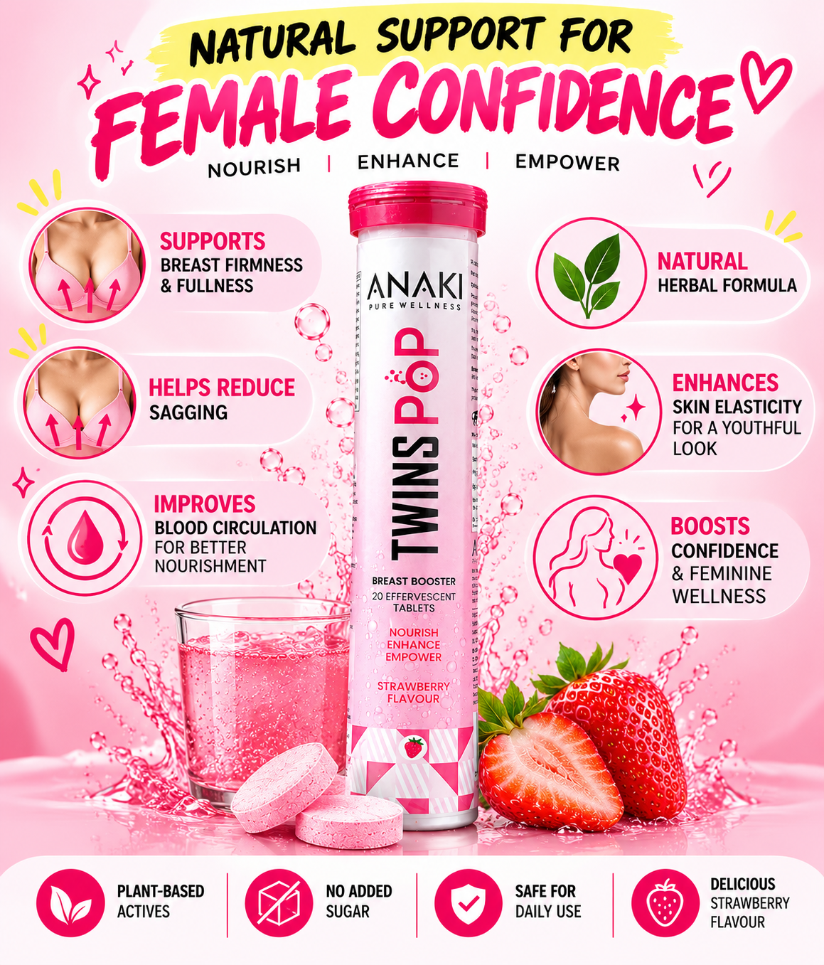 Twins POP Ayurvedic Breast Increase Effervescent
