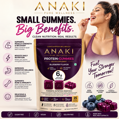 Anaki Protein Gummies - Sugar Free, 6G Protein In Every Gummy, Daily Nutrition Boost