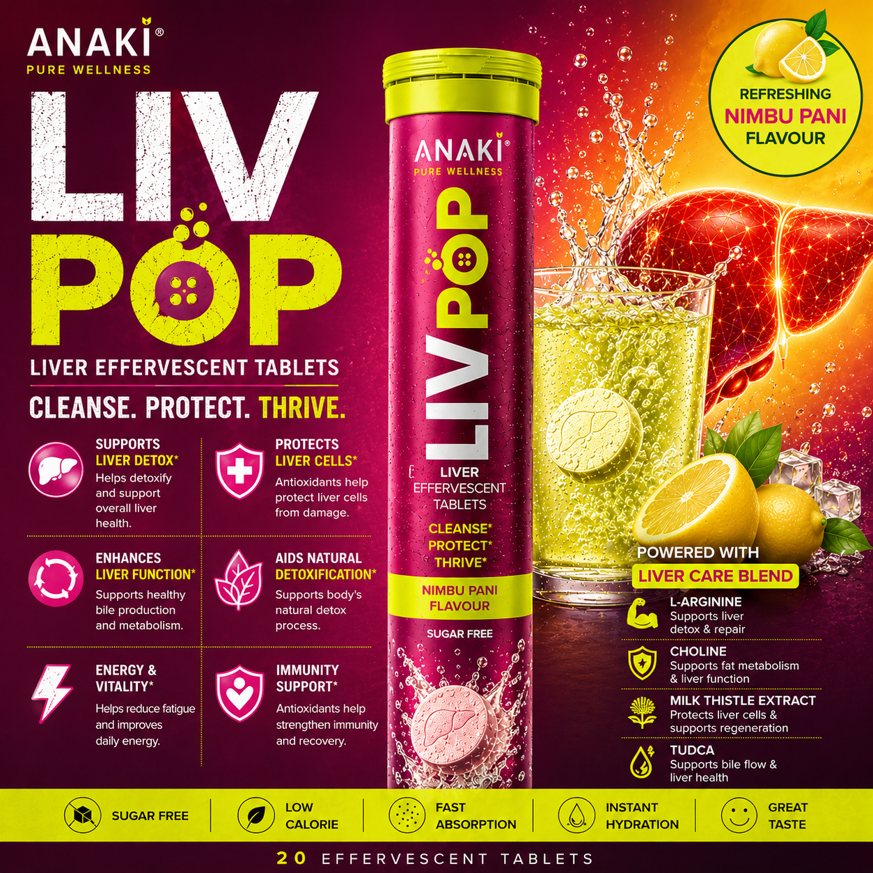 Liv-Pop Liver detox Effervescent Tablets