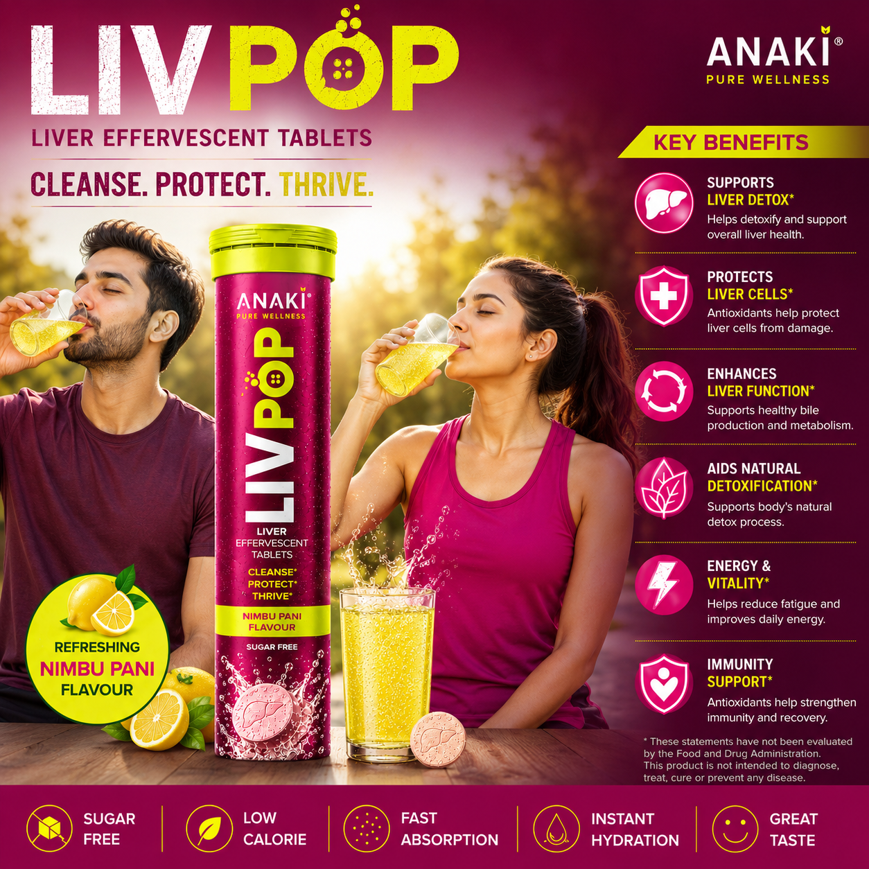 Liv-Pop Liver detox Effervescent Tablets