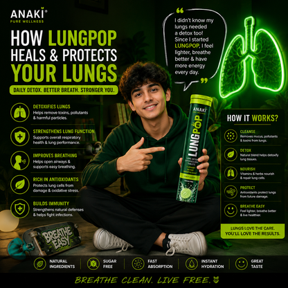 Anaki Lung Pop Detox Effervescent Tablet - Drop Fizz & Drink