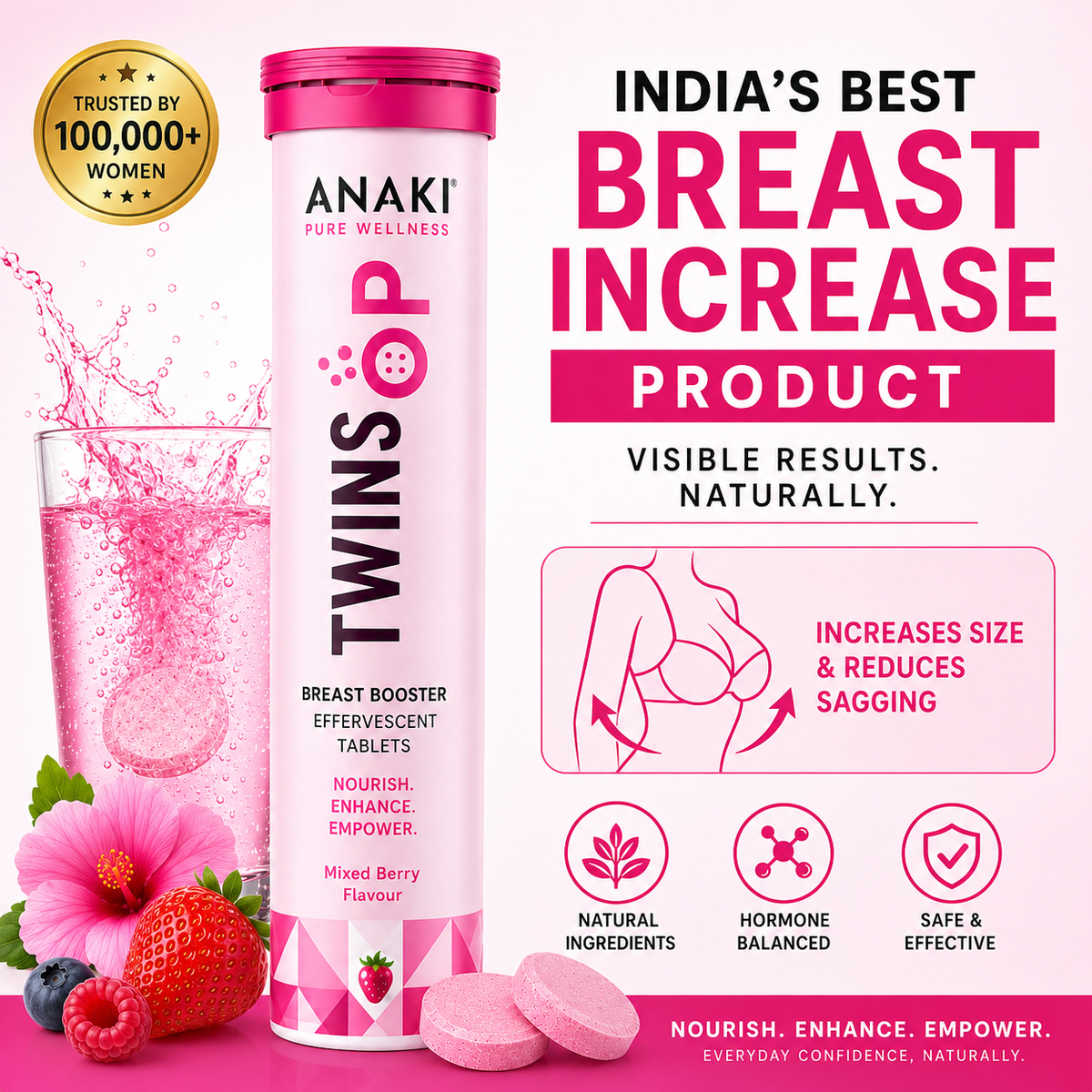 Twins POP Ayurvedic Breast Increase Effervescent