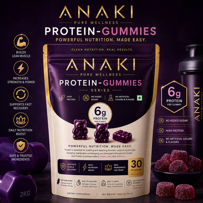 Anaki Protein Gummies - Sugar Free, 6GM Protein In Every Gummy, Daily Nutrition Boost